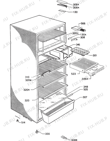 Взрыв-схема холодильника Zanussi DF65/14-B - Схема узла Housing 001